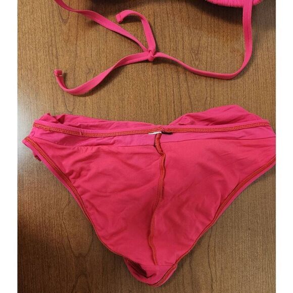 La Blanca XL island gathered halter bikini (redish pink) - Picture 7 of 7